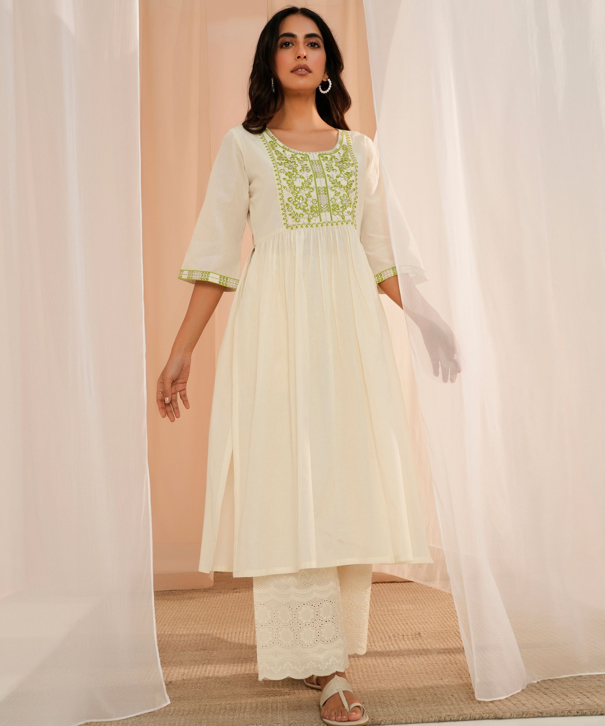 Libas Women Floral Yoke Design Thread Work Floral Kurta-image-18