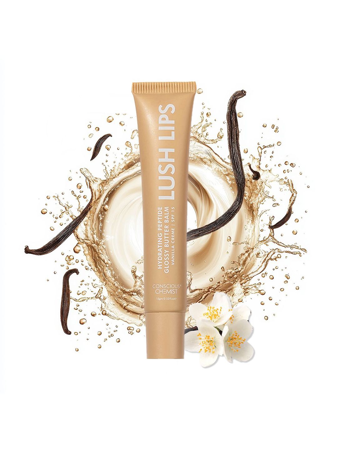 Conscious Chemist Multi Peptide & Shea Butter Infused Lip Balm With SPF 15 - Vanilla Creme-image-9