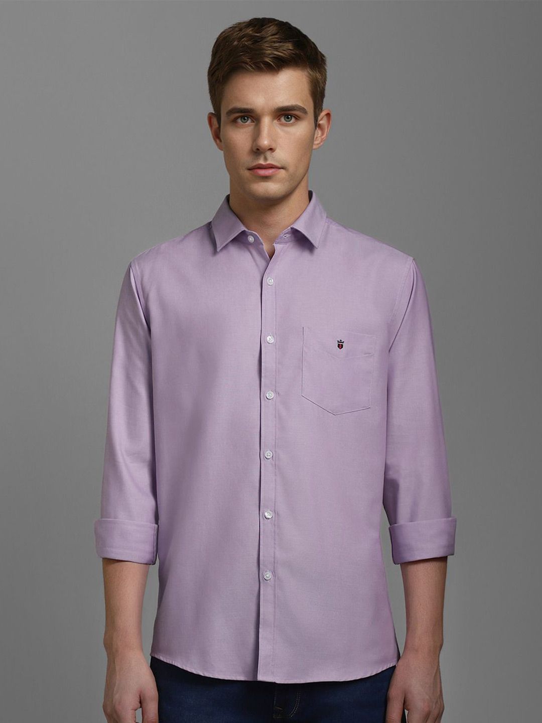 Louis Philippe Sport Men Solid Spread Collar Cotton Shirt-picture-23