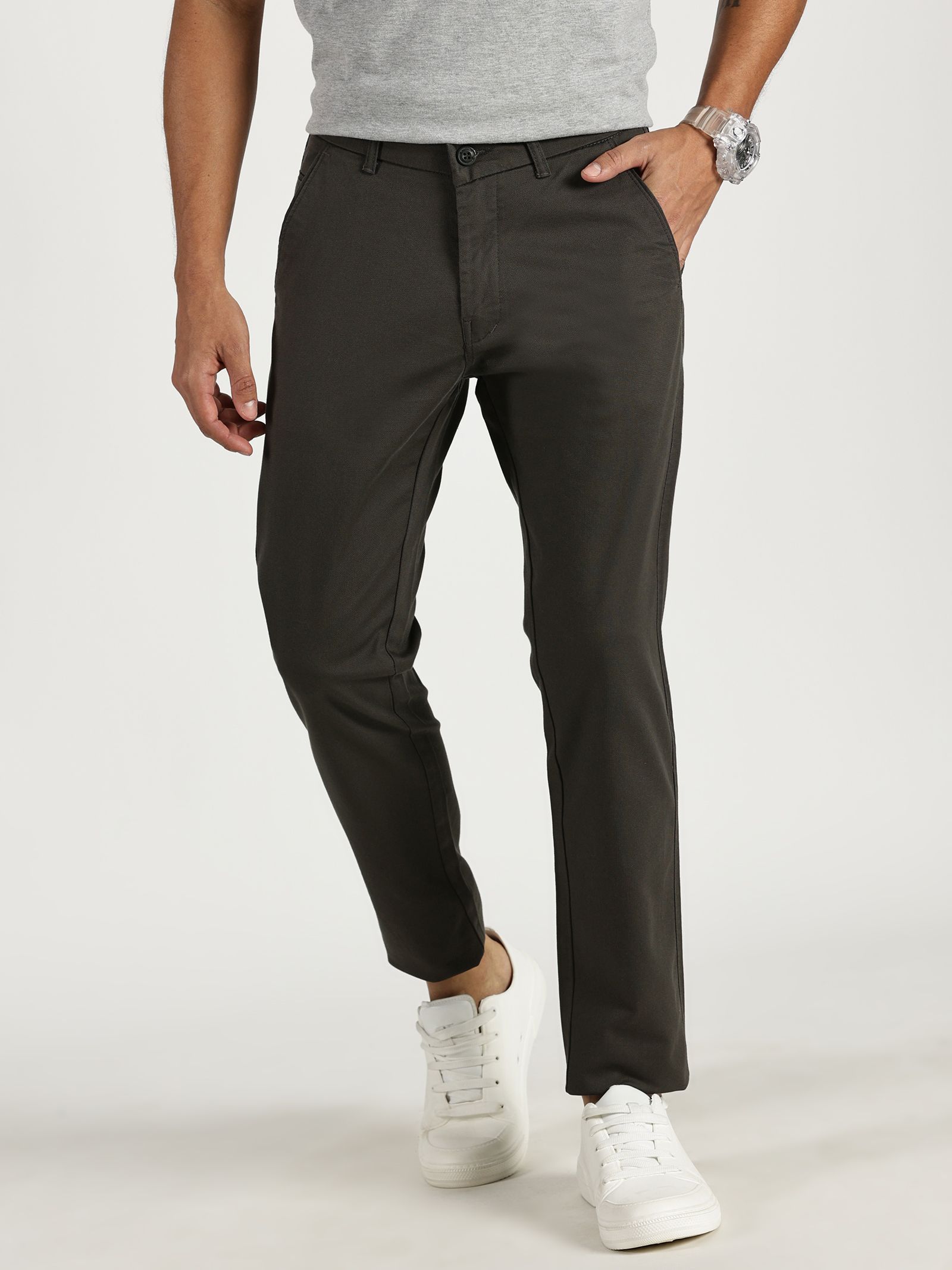 RAVINIK Men Classic Straight Fit Trousers-picture-58