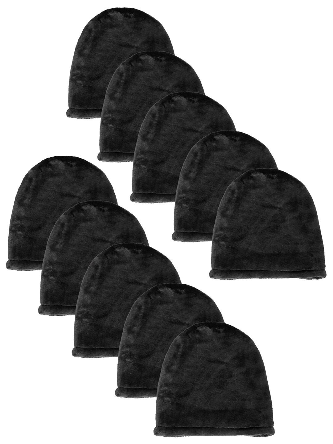 KLOTTHE Men Set Of 10 Black Woolen Beanie Caps-picture-20