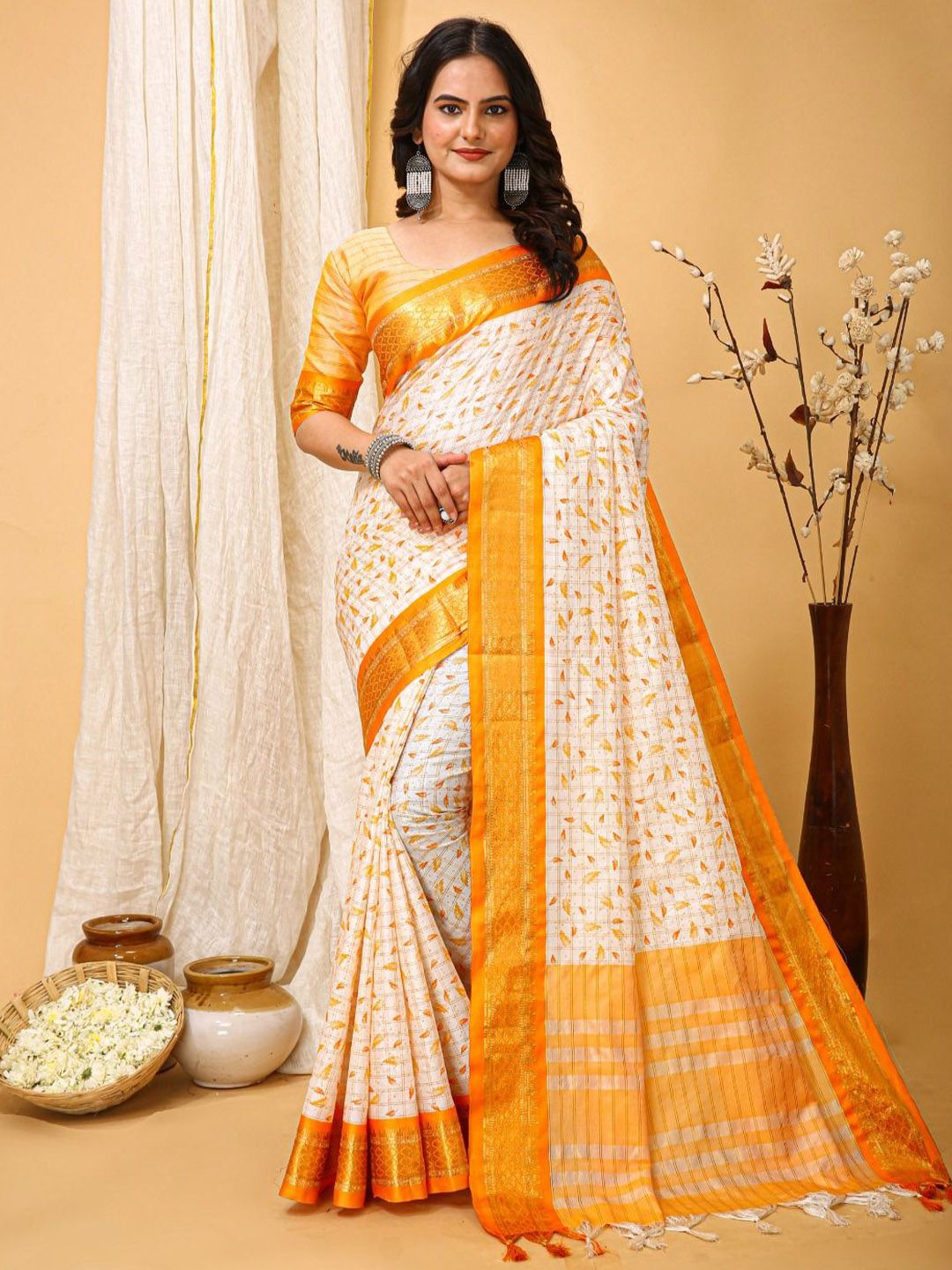 Kriyansh Checked Zari Saree-picture-49