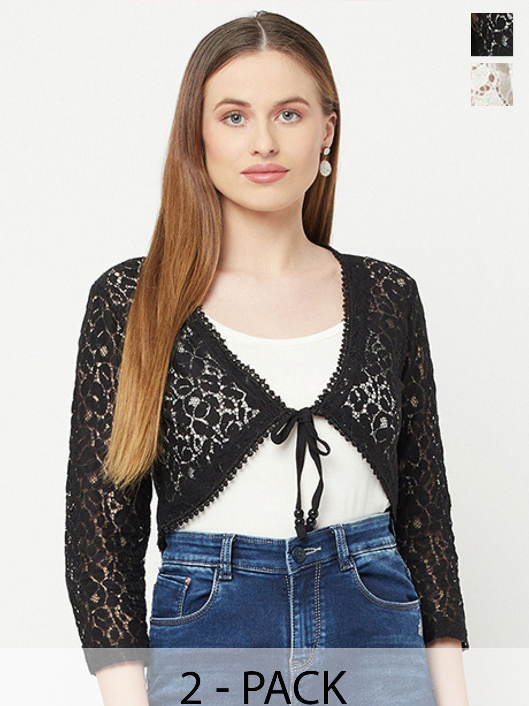 Espresso Women Crop Tie-Up Shrug-picture-36