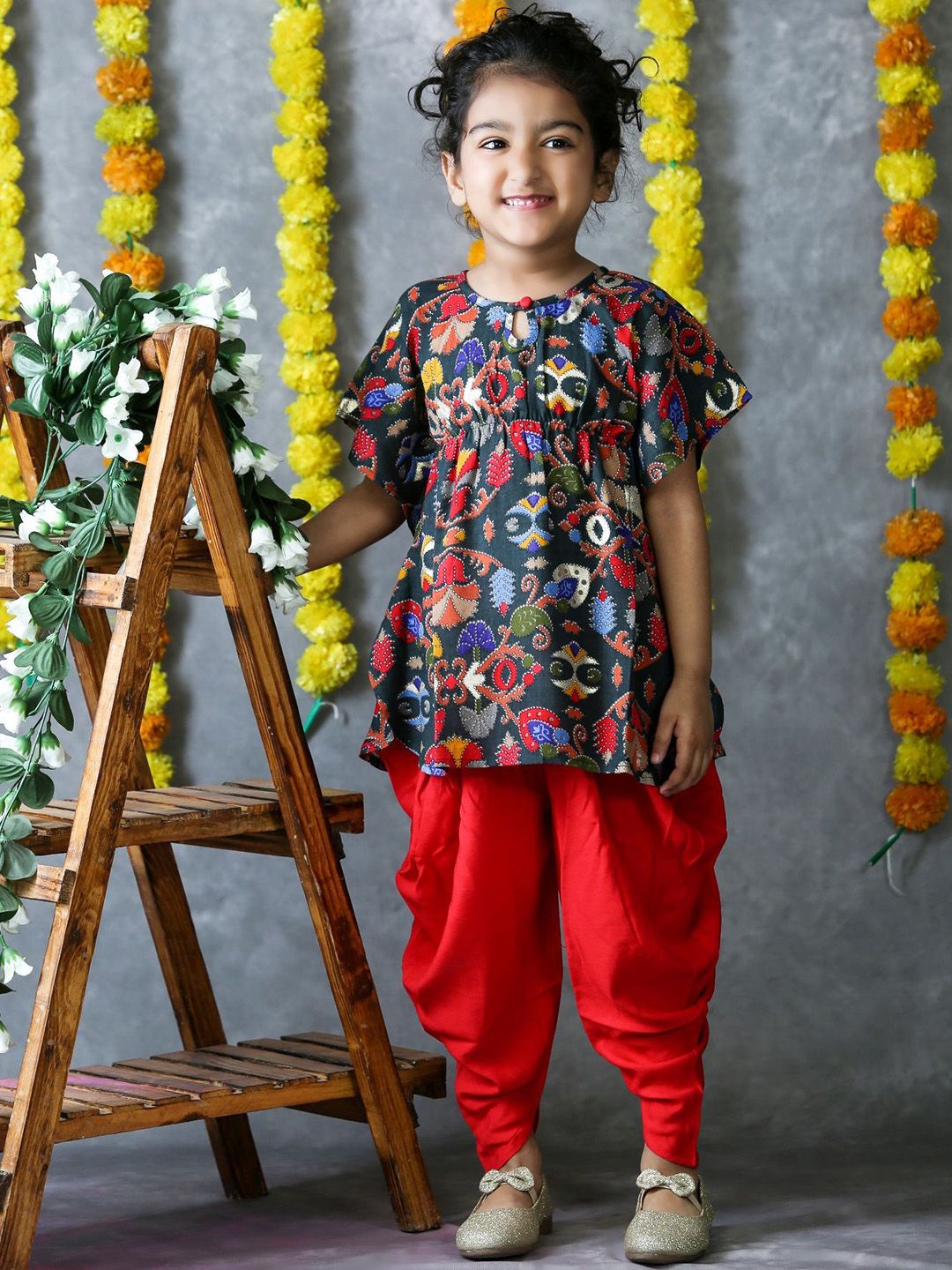 Freesia Array Printed Top with Dhoti Pants-picture-37