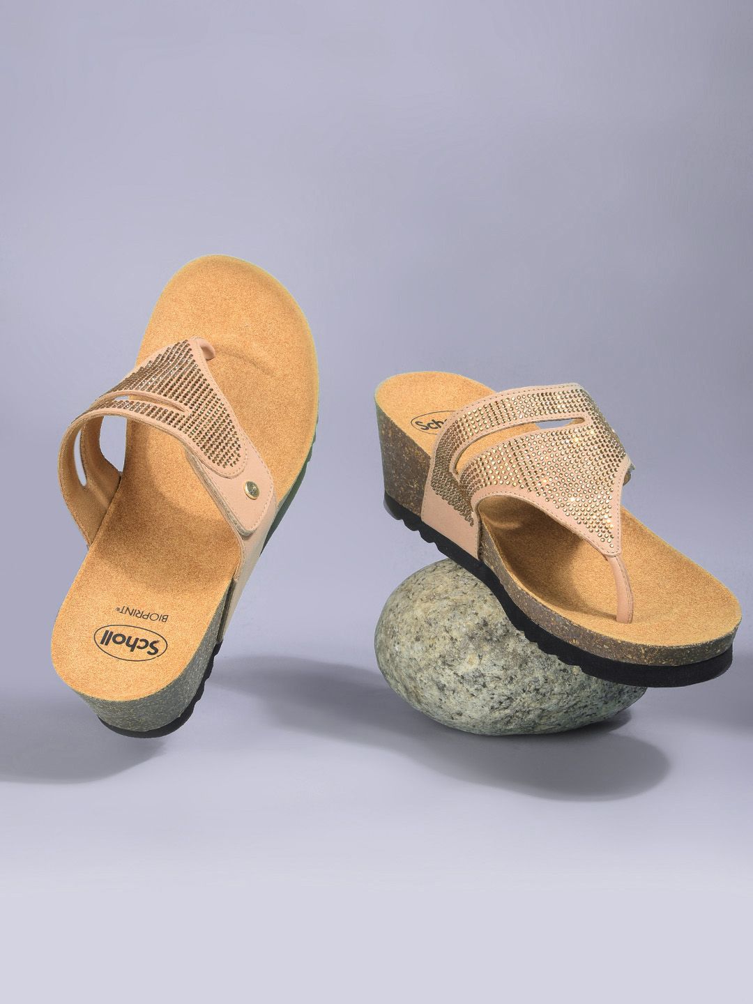 scholl SchollWomen Embellished Open Toe Wedge Heels Sandals-picture-32