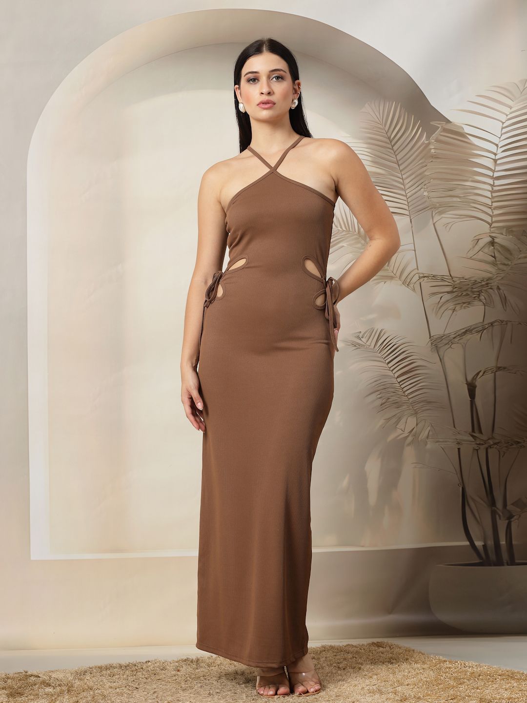 aayu Halter Neck Bodycon Maxi Dress-picture-17