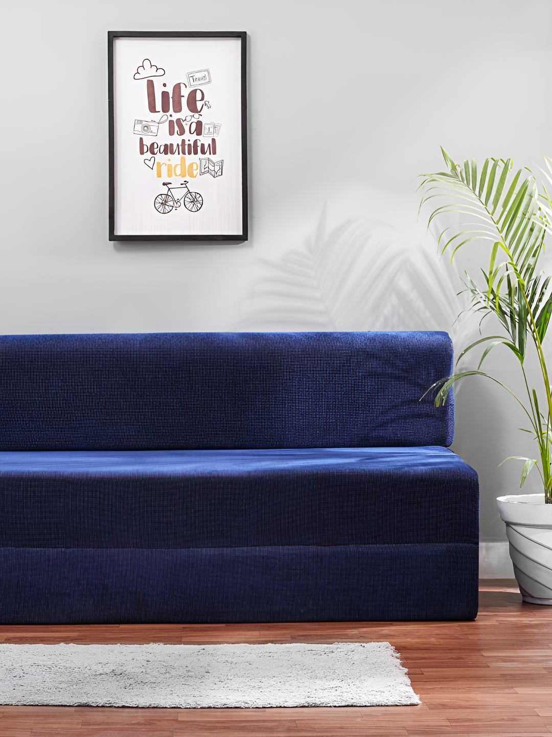 Solis Primus Comfort for all Blue Foam Fold Out Sofa Cum Bed