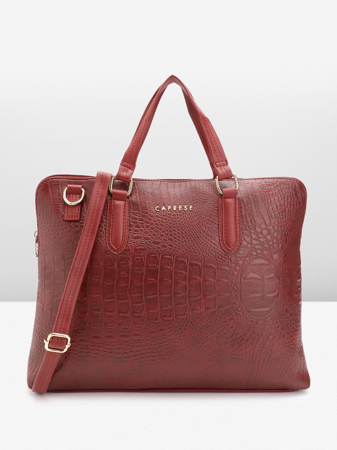Caprese Women Animal Skin Textured 18 inch Laptop Bag-picture-26