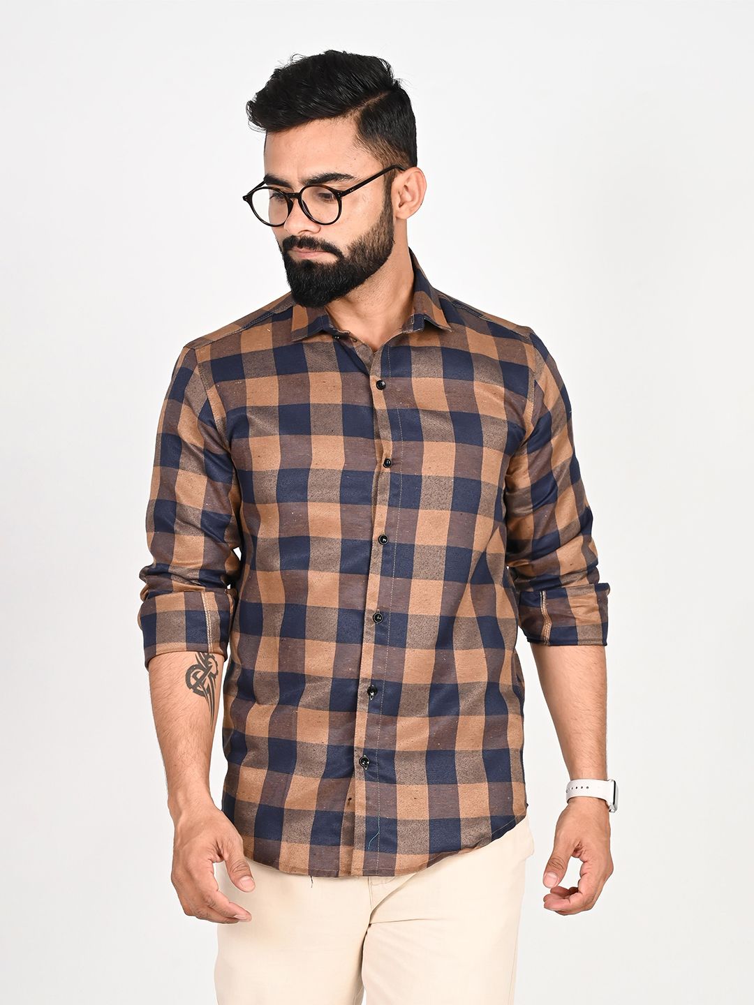 Tanip Men Comfort Sheer Checked Casual Shirt-picture-30