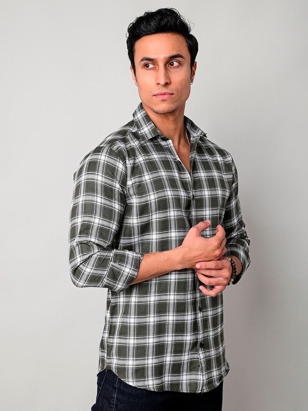 Tanip Men Comfort Sheer Checked Casual Shirt-image-46