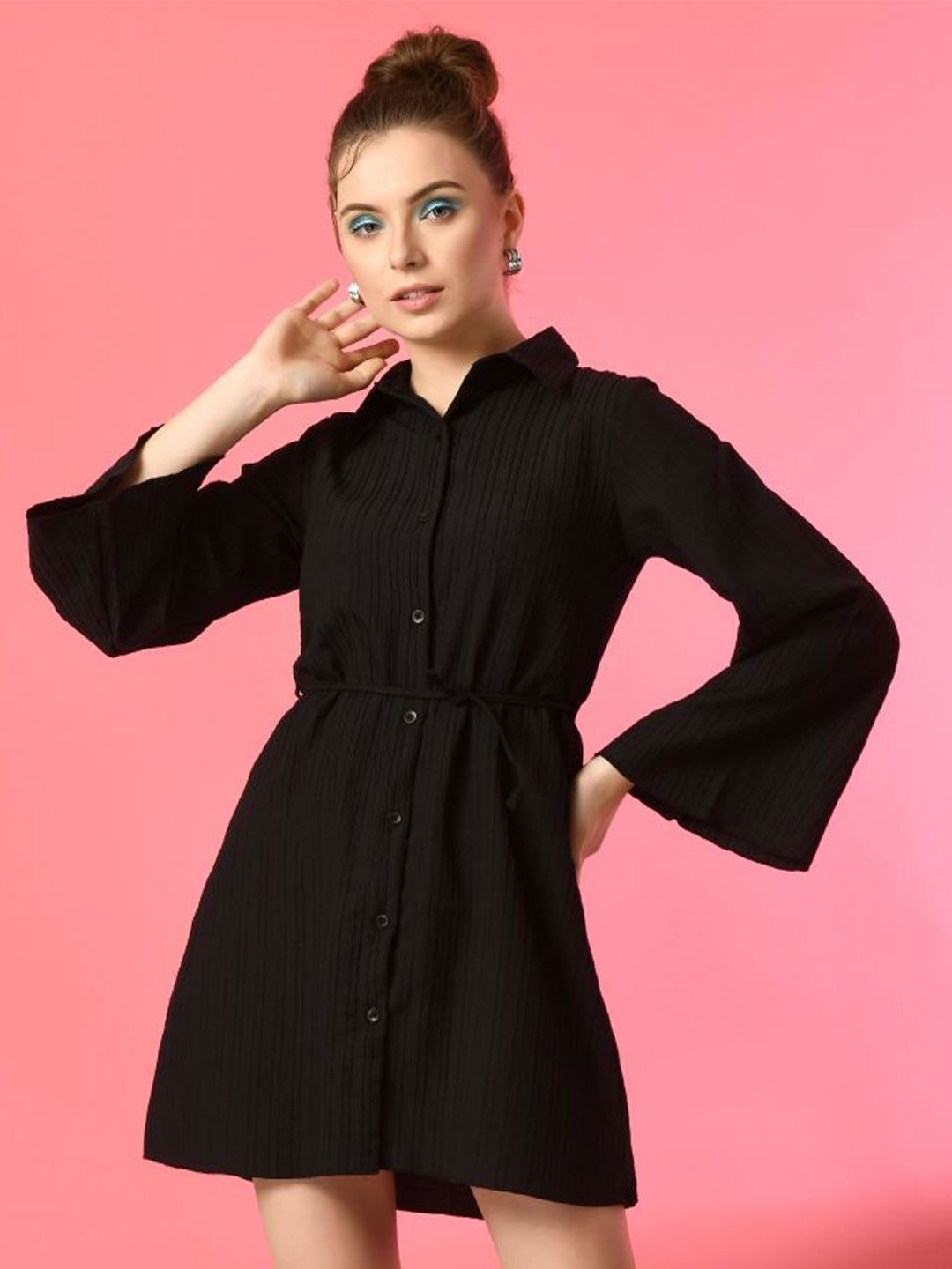 PRETTY LOVING THING Bell Sleeve Bodycon Mini Dress
