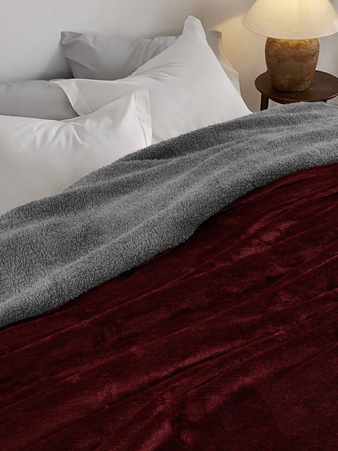 HOMADORN Maroon & Grey Mild Winter 500 GSM Double Bed Dohar-image-9