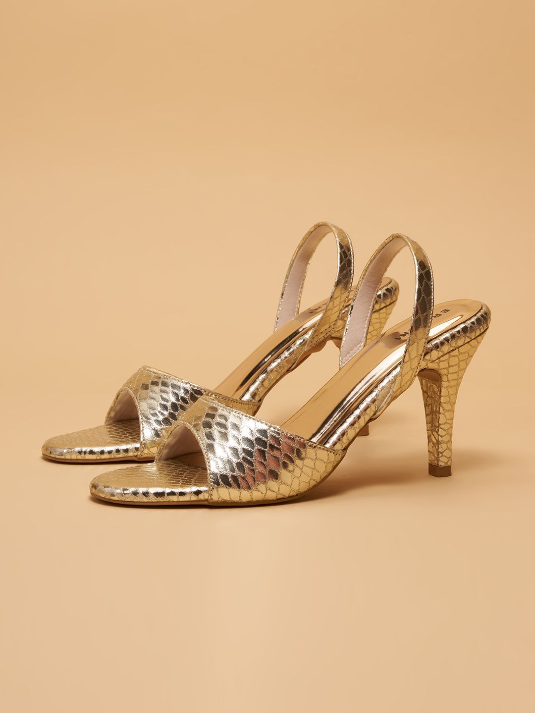 ERIDANI Textured Party Stiletto Sandals with Buckles-picture-10