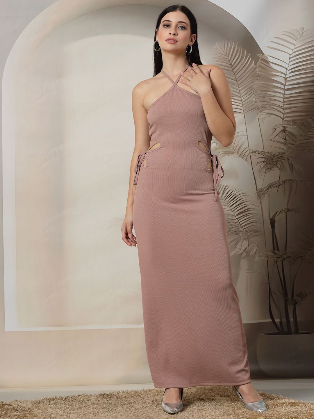 aayu Halter Neck Bodycon Maxi Dress-picture-22