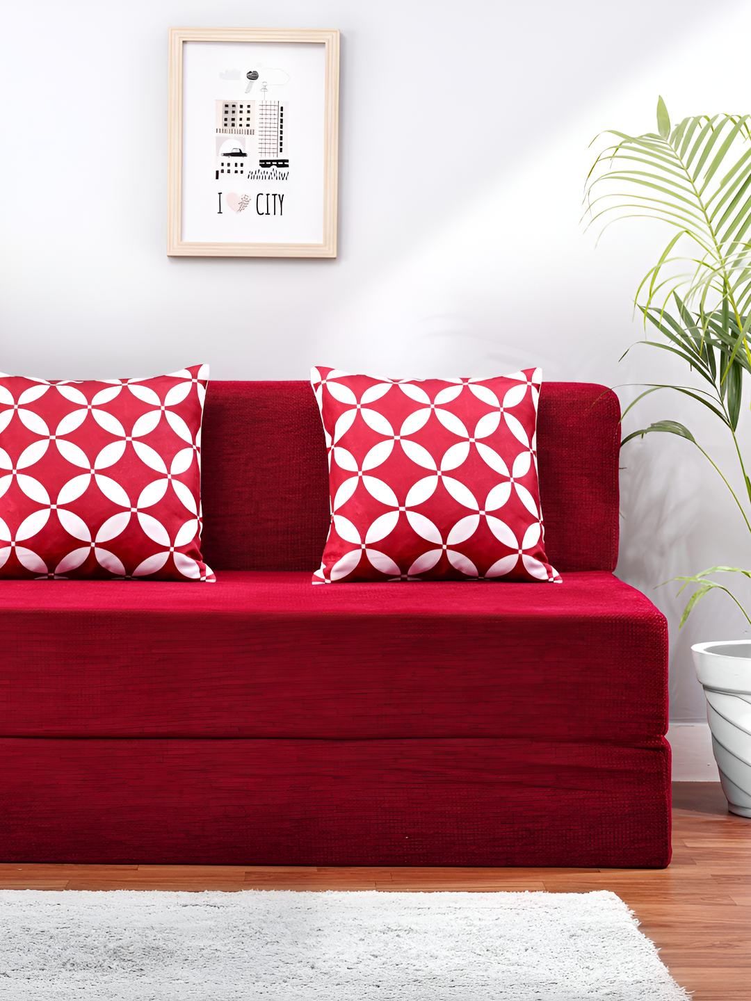 Solis Primus Comfort for all Maroon Comfort Sofa Cum Bed