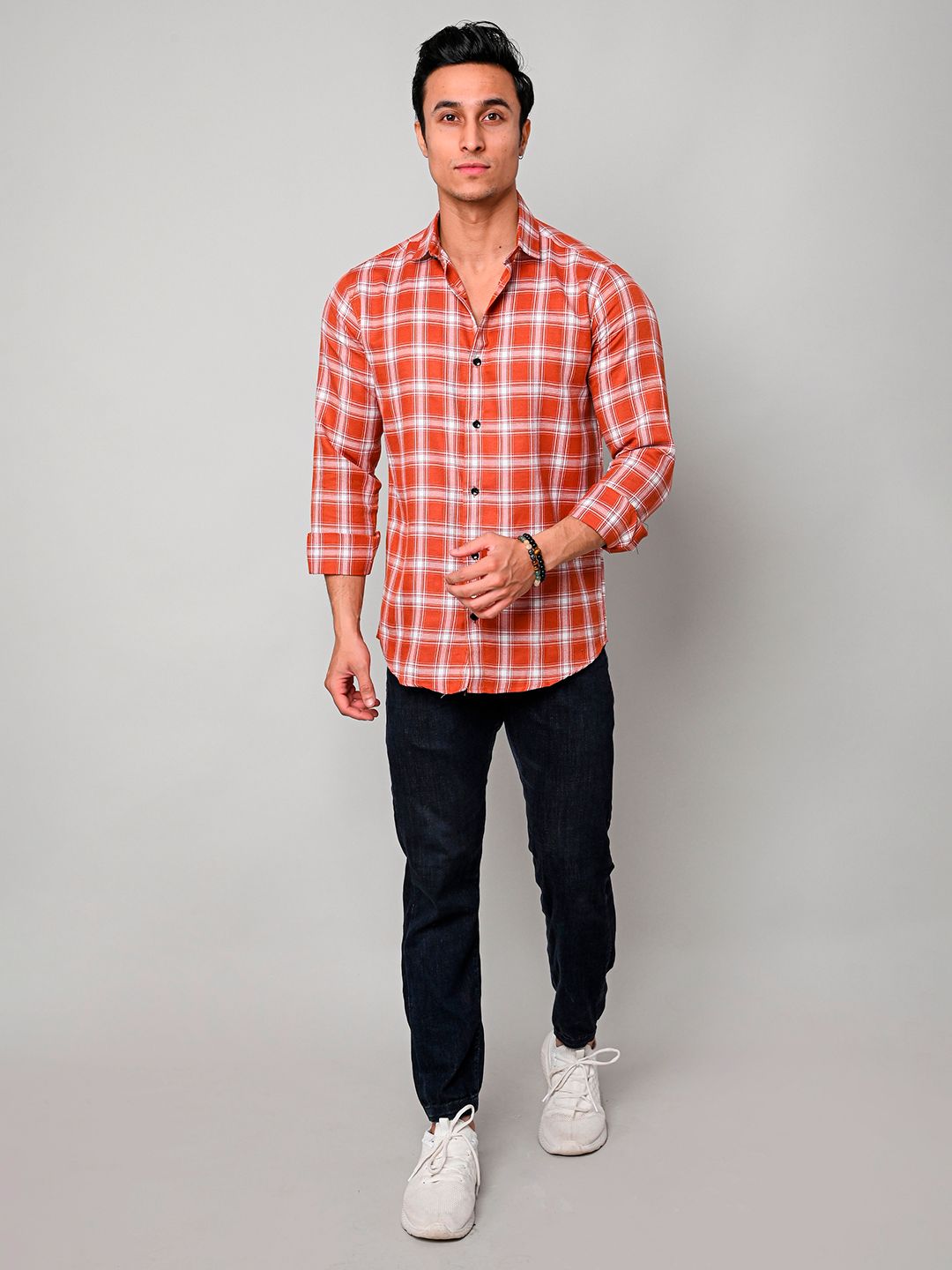 Tanip Men Comfort Sheer Checked Casual Shirt-picture-25