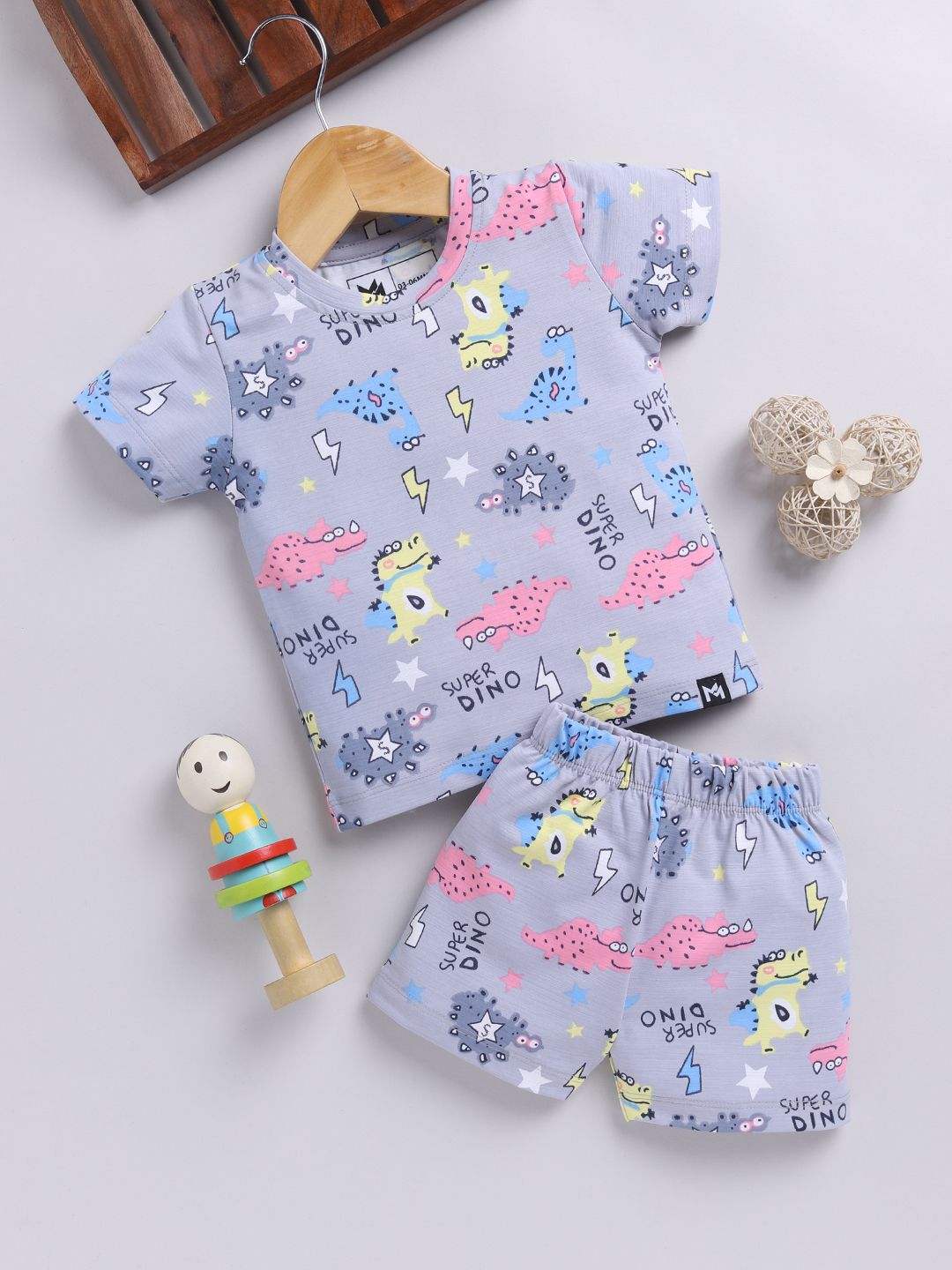 YK X Minute Mirth BoysSuper Dino Printed T-shirt with Shorts-picture-13