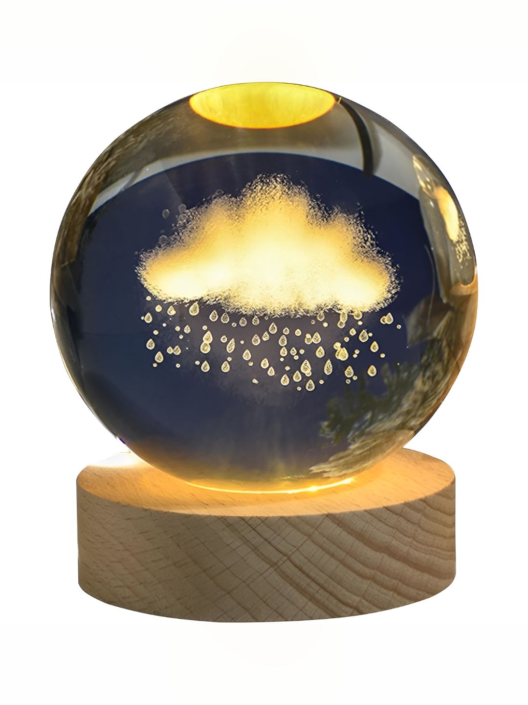 Awestuffs Yellow Printed Acrylic Spherical Table Lamp with Adjustable Cord and Bulb-picture-39
