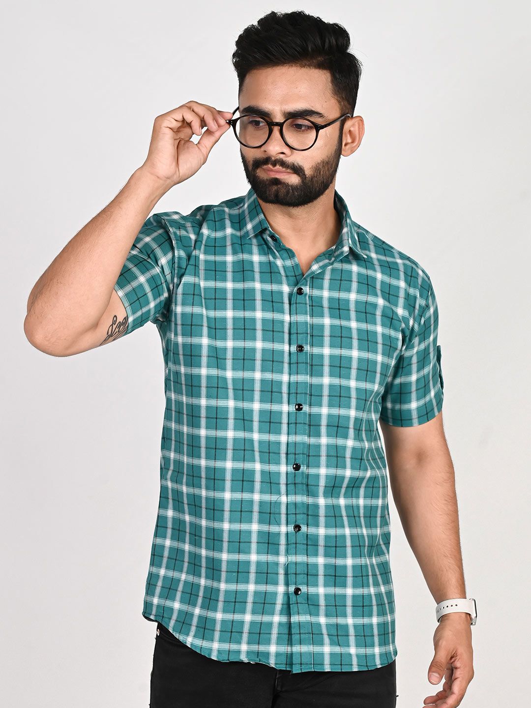 Tanip Men Comfort Sheer Checked Casual Shirt-picture-28