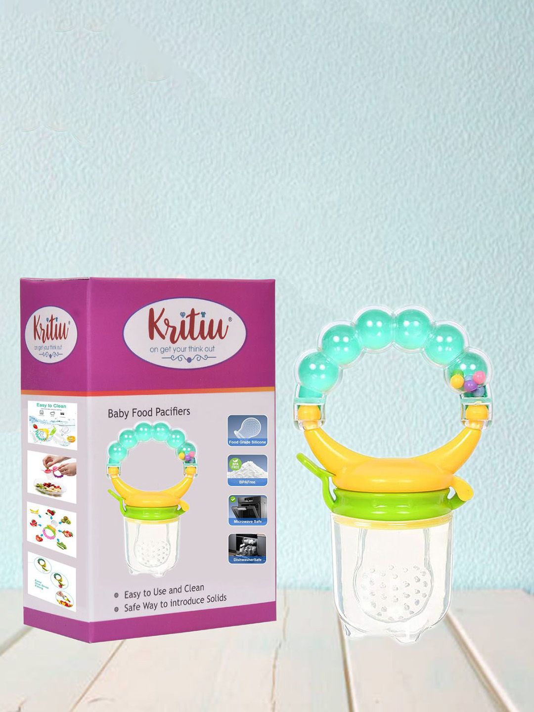 Kritiu Yellow & Green Silicone Fruit & Food Nibbler Feeder-picture-12