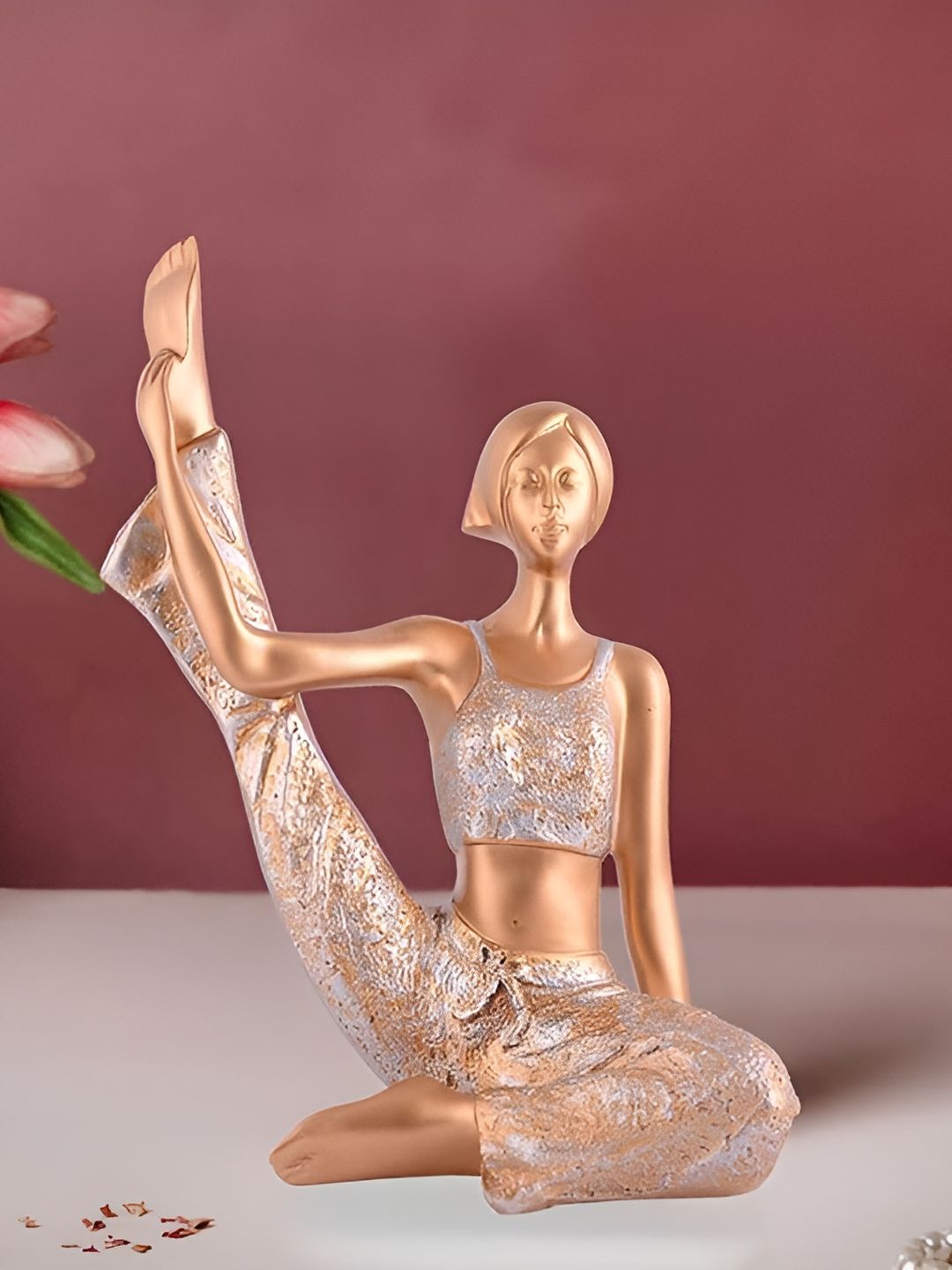 Zart Beige & White Textured Yoga Lady Showpiece-picture-41