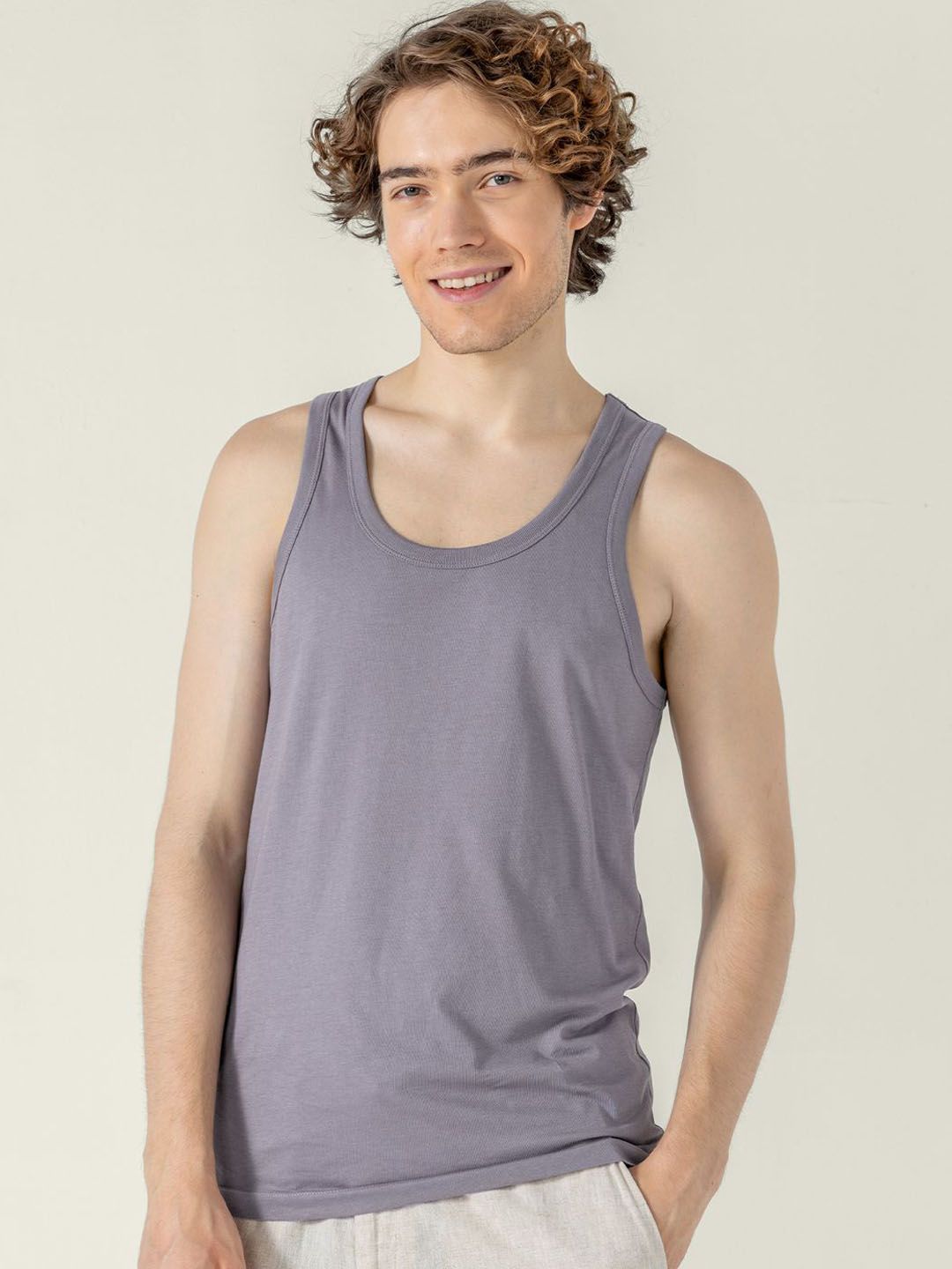 DAMENSCH Pure Cotton Round Neck Innerwear Vests VE1035-CLMPRP