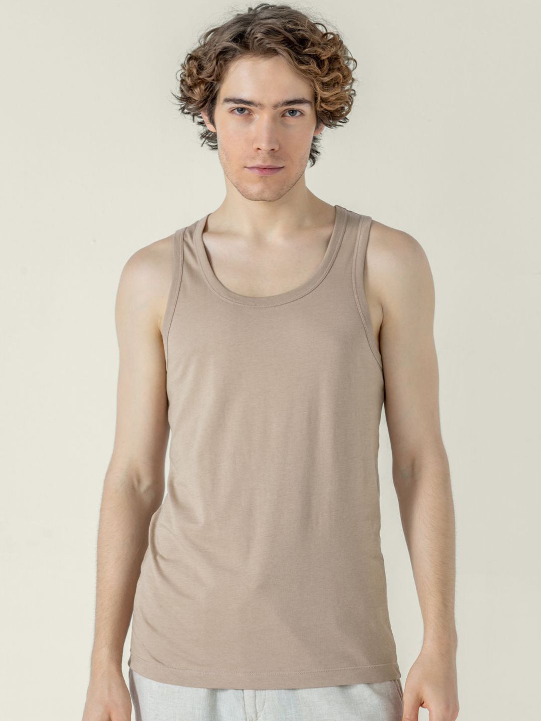 DAMENSCH Pure Cotton Sleeveless Innerwear Vests VE1035-RSTTAN-picture-18