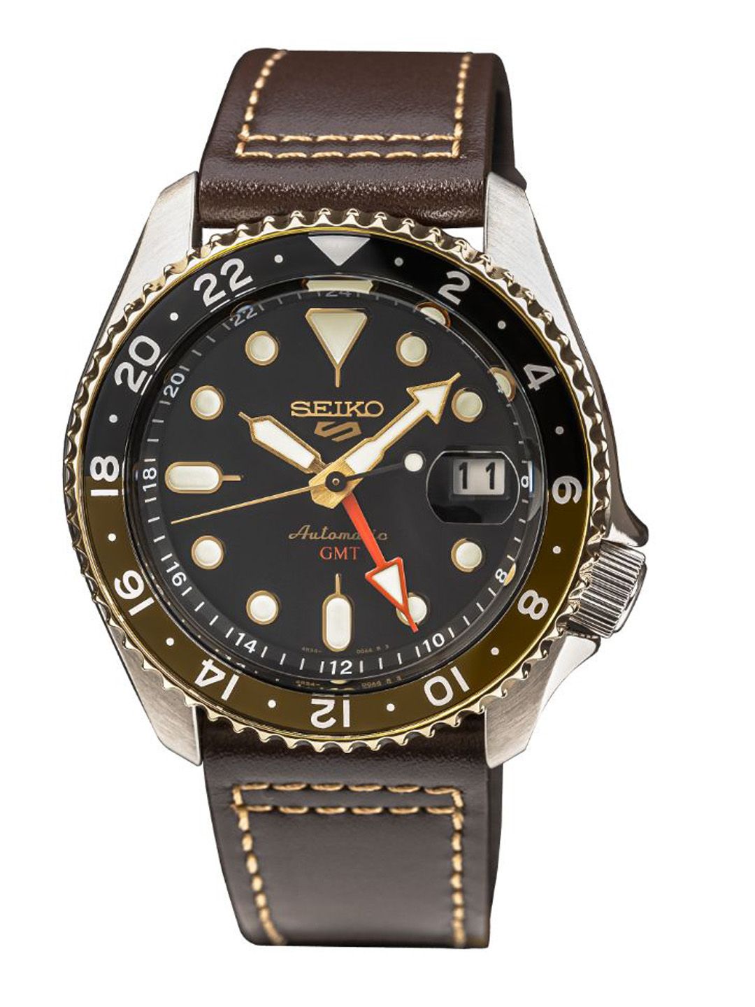 SEIKO Men Embellished Dial & Leather Straps Analogue Chronograph Automatic Motion Powered Watch SSK036K1