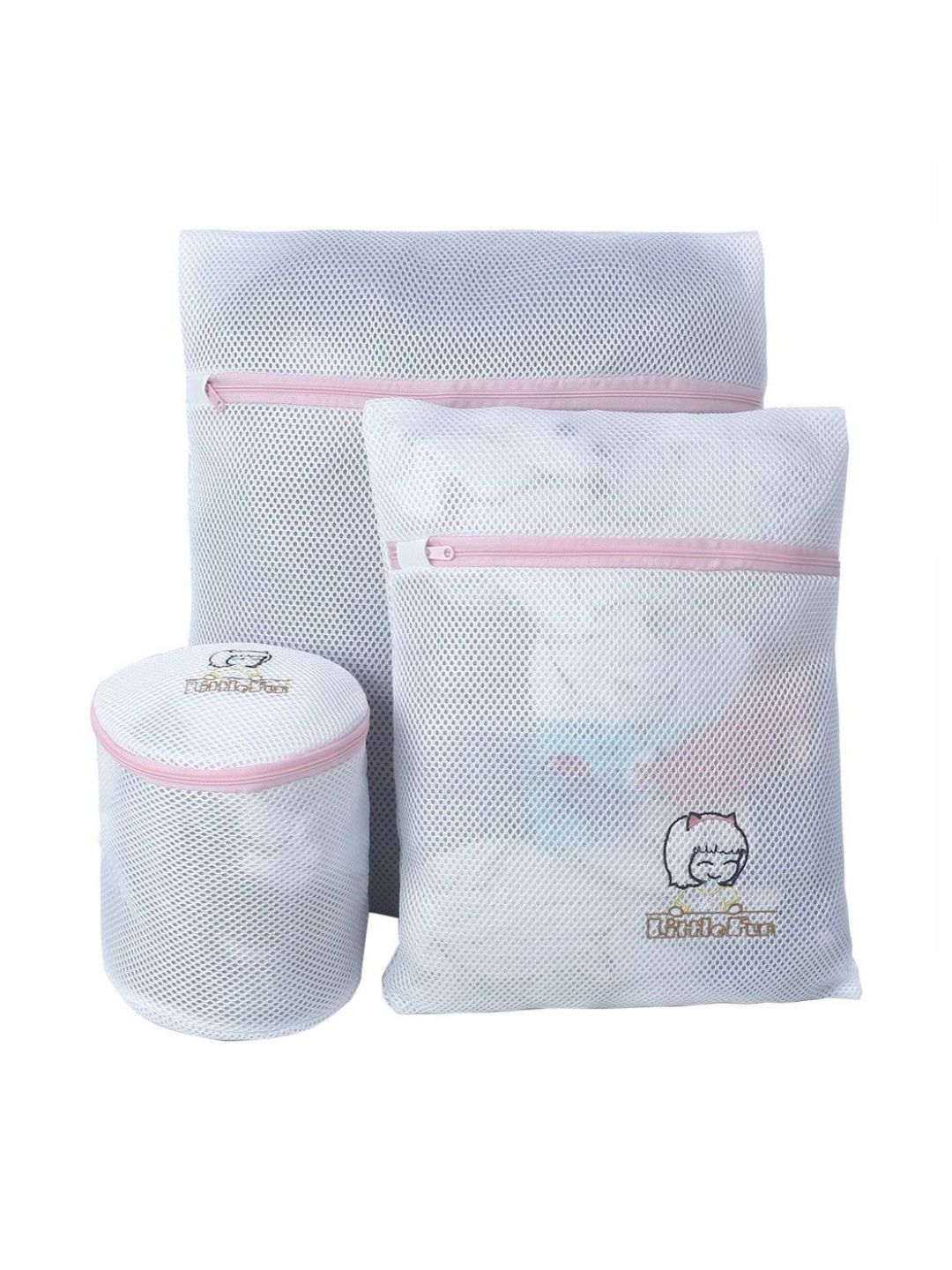HOKIPO White 3 Pieces Mesh Laundry Clothes Washing Bags-image-28