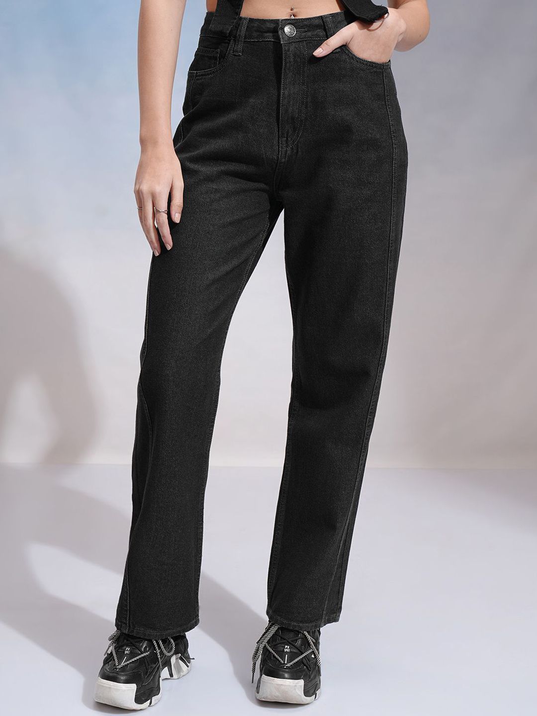 Basics By Tokyo Talkies Women Straight Fit High-Rise Jeans-picture-11