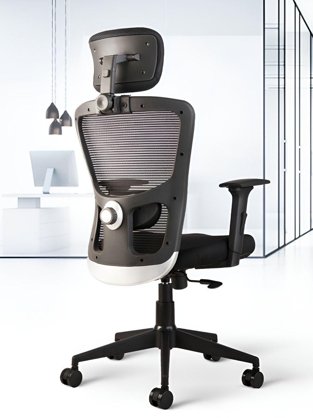CELLBELL Black Leo C110 High Back Mesh Adjustable Office Arm Chair-picture-49
