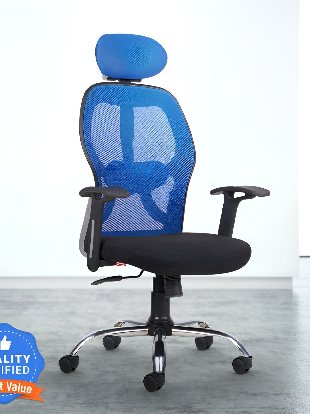 CELLBELL Taurus C100 Lite Blue & Black High Back Comfortable Mesh Office Arm Chair-picture-44