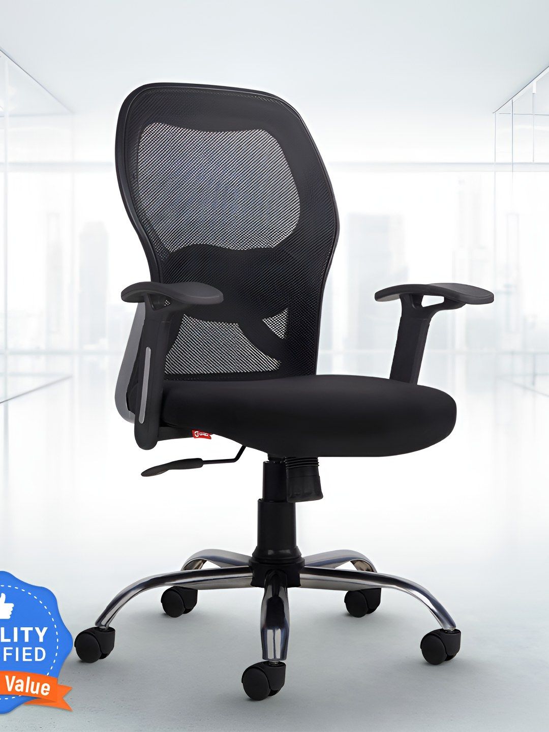 CELLBELL Taurus C100 Black Mesh Adjustable Study Chair-image-16