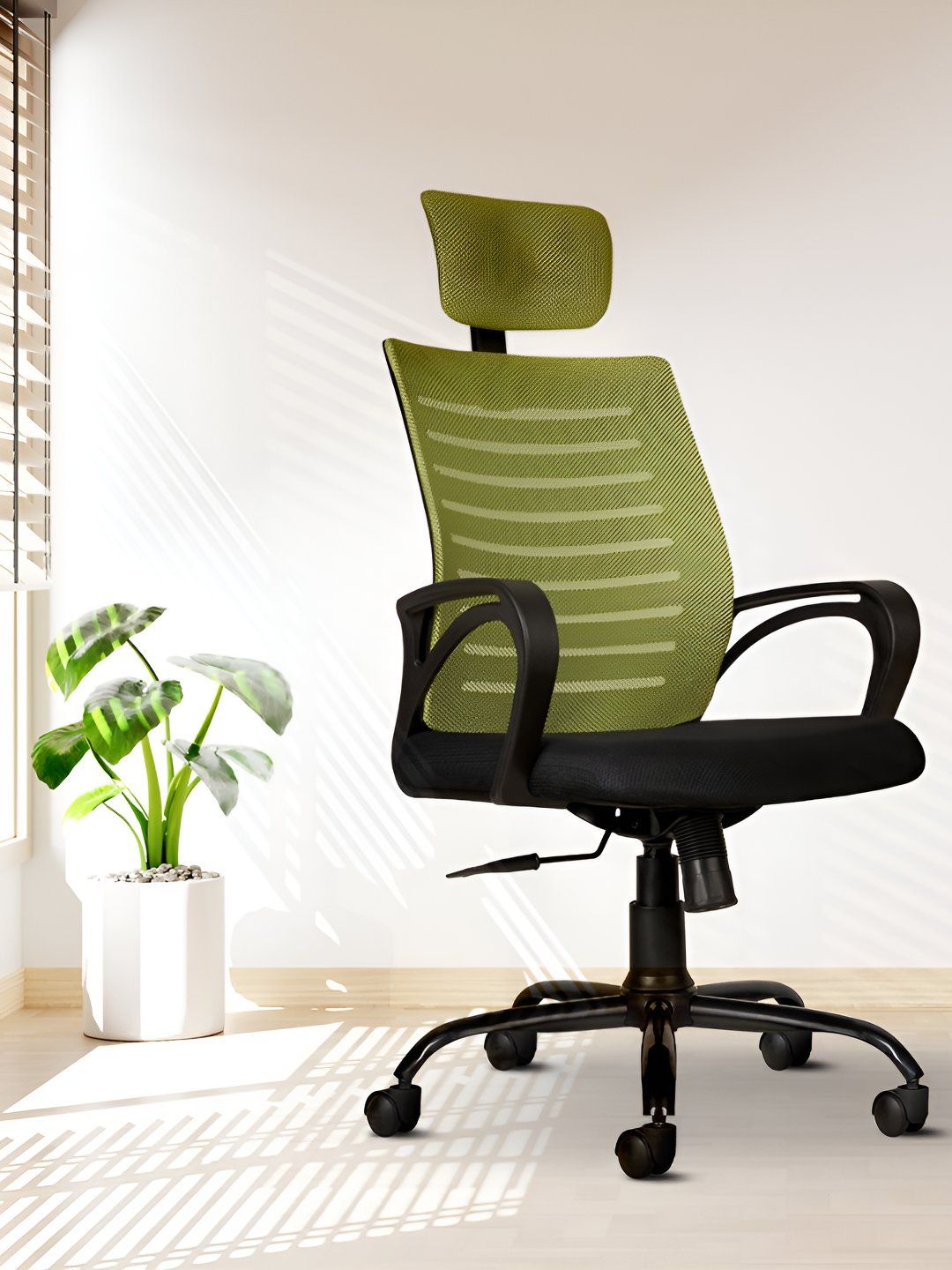 CELLBELL Desire C104 Green & Black High Back Comfortable Fabric Office Executive Chair-picture-53
