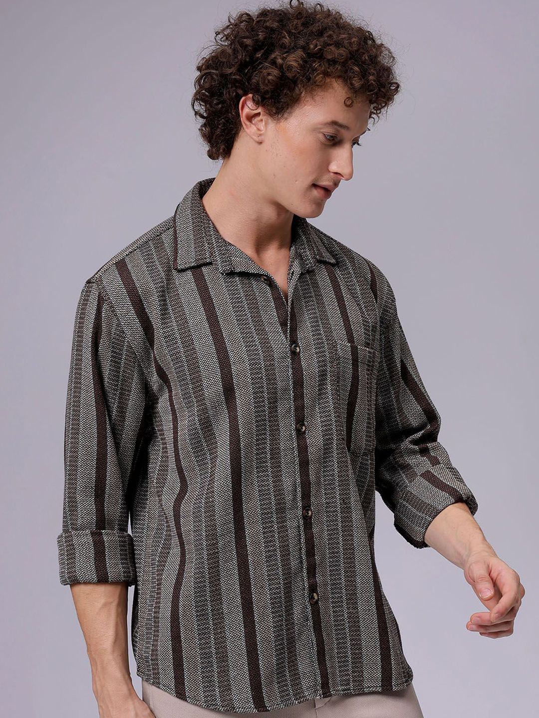 The Indian Garage Co Men Striped Casual Cotton Shirt-picture-30