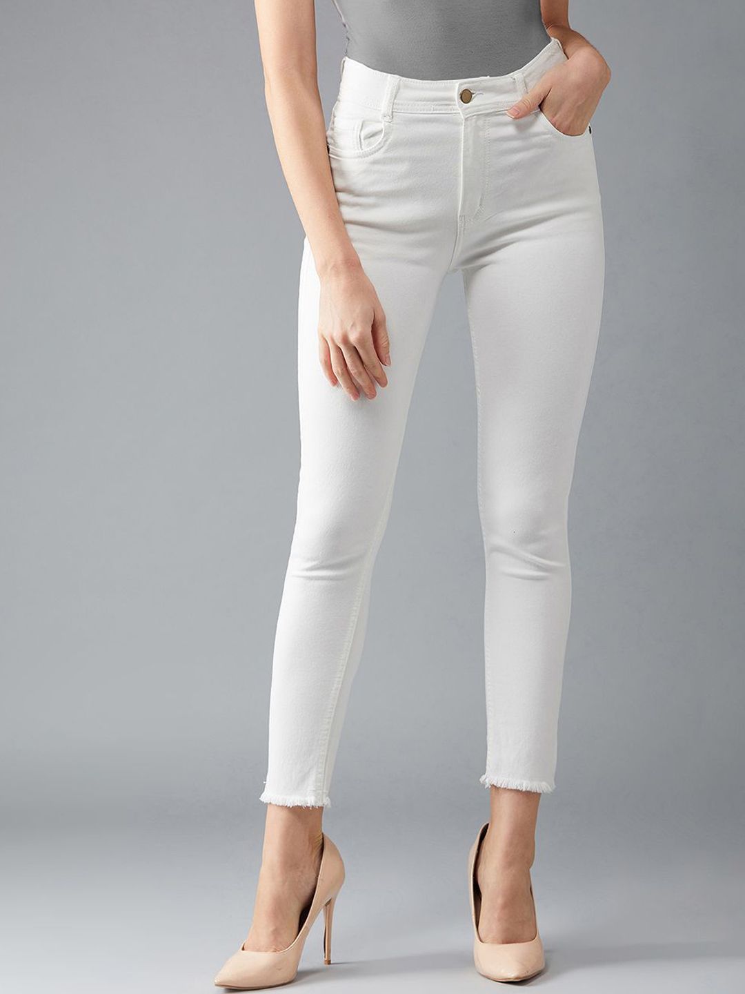 DOLCE CRUDO Women Skinny Fit High-Rise Stretchable Jeans-picture-11