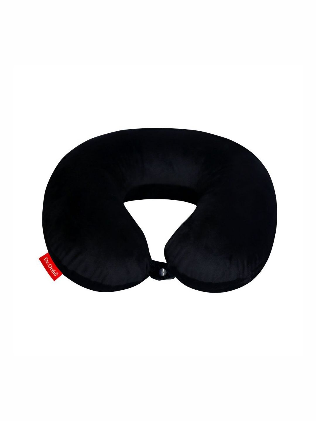 DR.ORTHO Black Memory Foam Filled Faux Velvet Travel Pillow-image-19