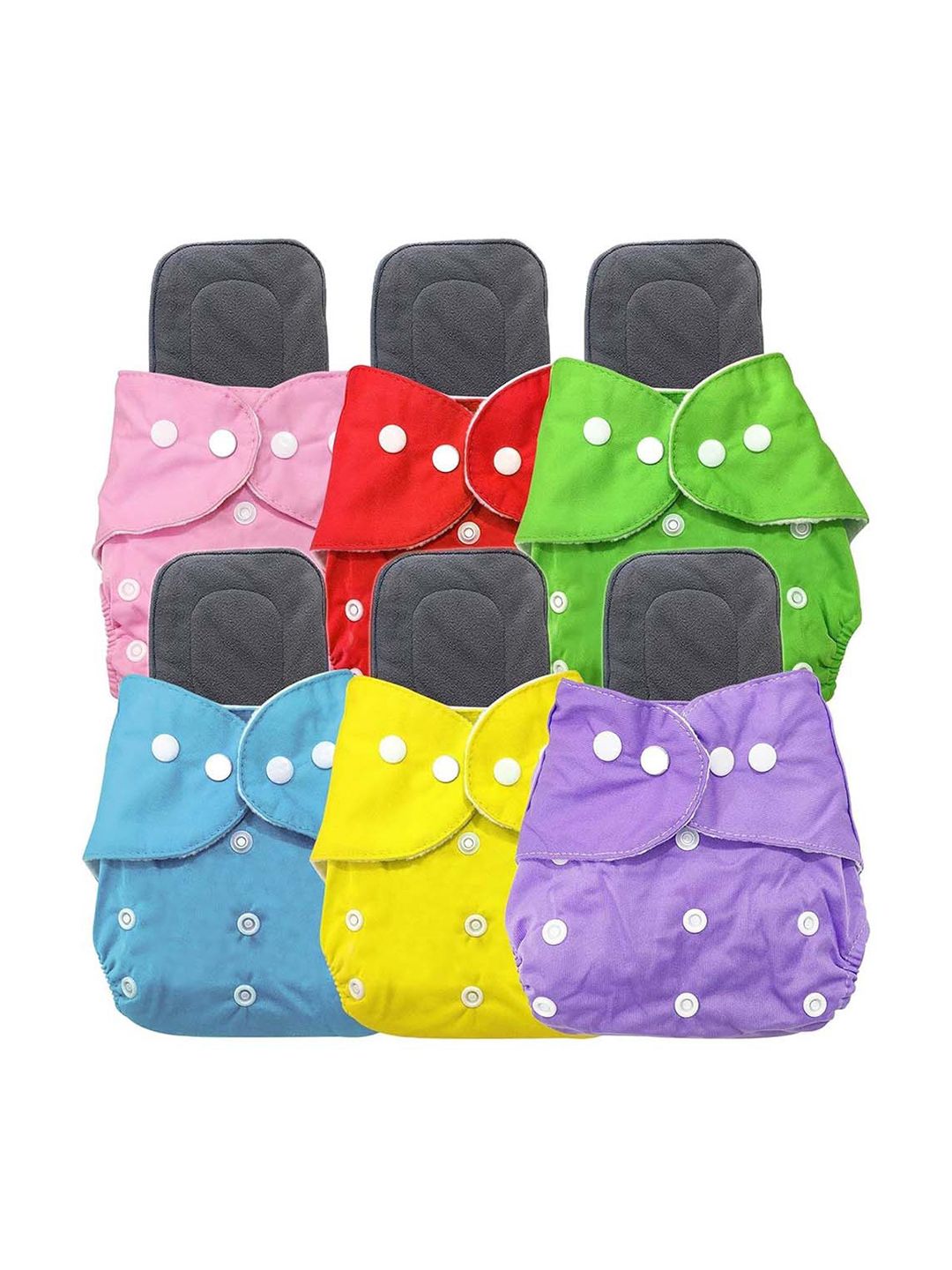 Kritiu Kids Set Of 6 Reusable Waterproof Cloth Diaper With Insert Pad-picture-11