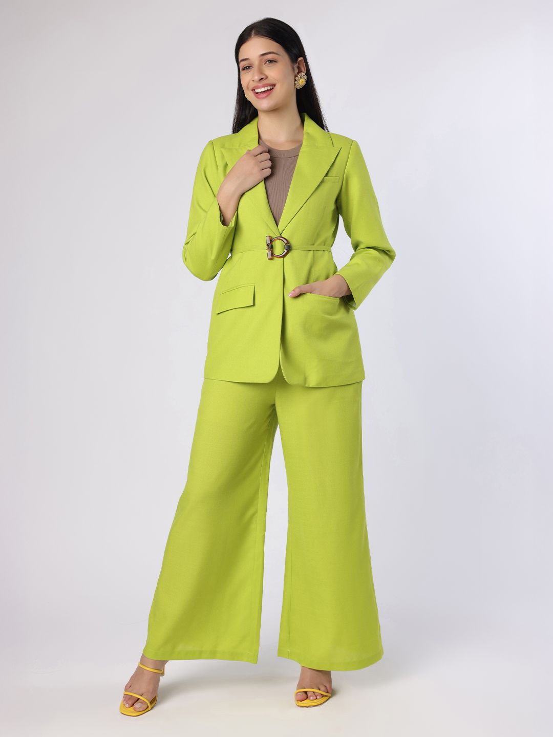 BLANC9 Shawl Neck Long Sleeves Blazer With Trousers-picture-31