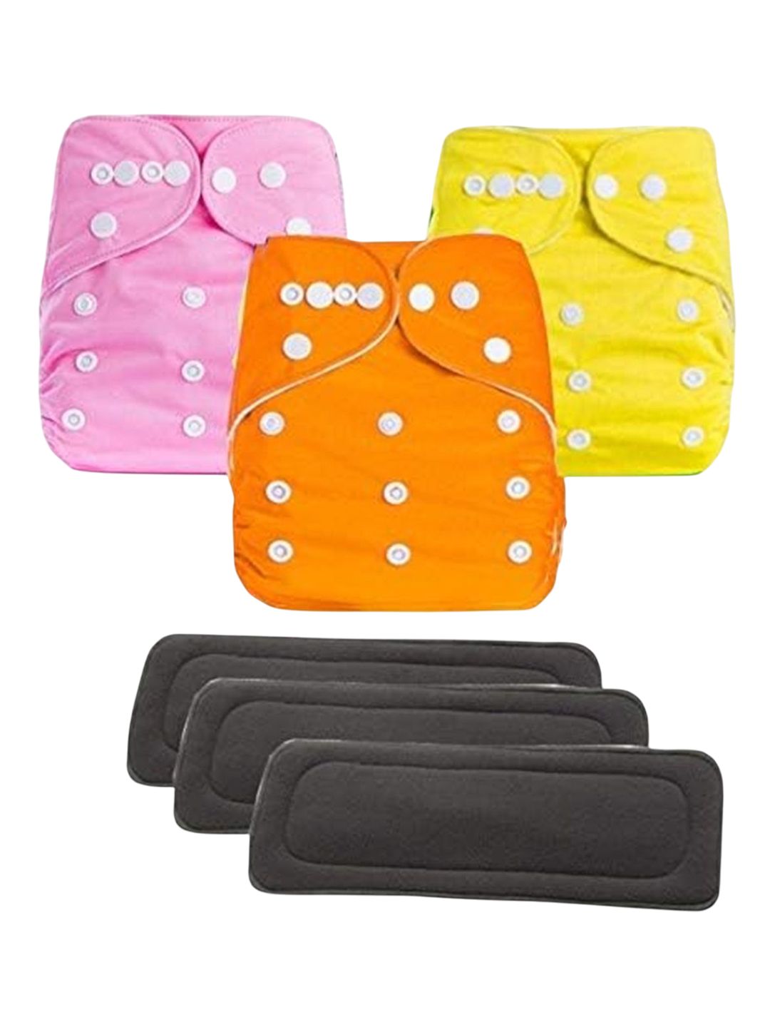 Kritiu Set Of 3 Reusable Waterproof Cloth Diapers With Insert Pads-picture-17