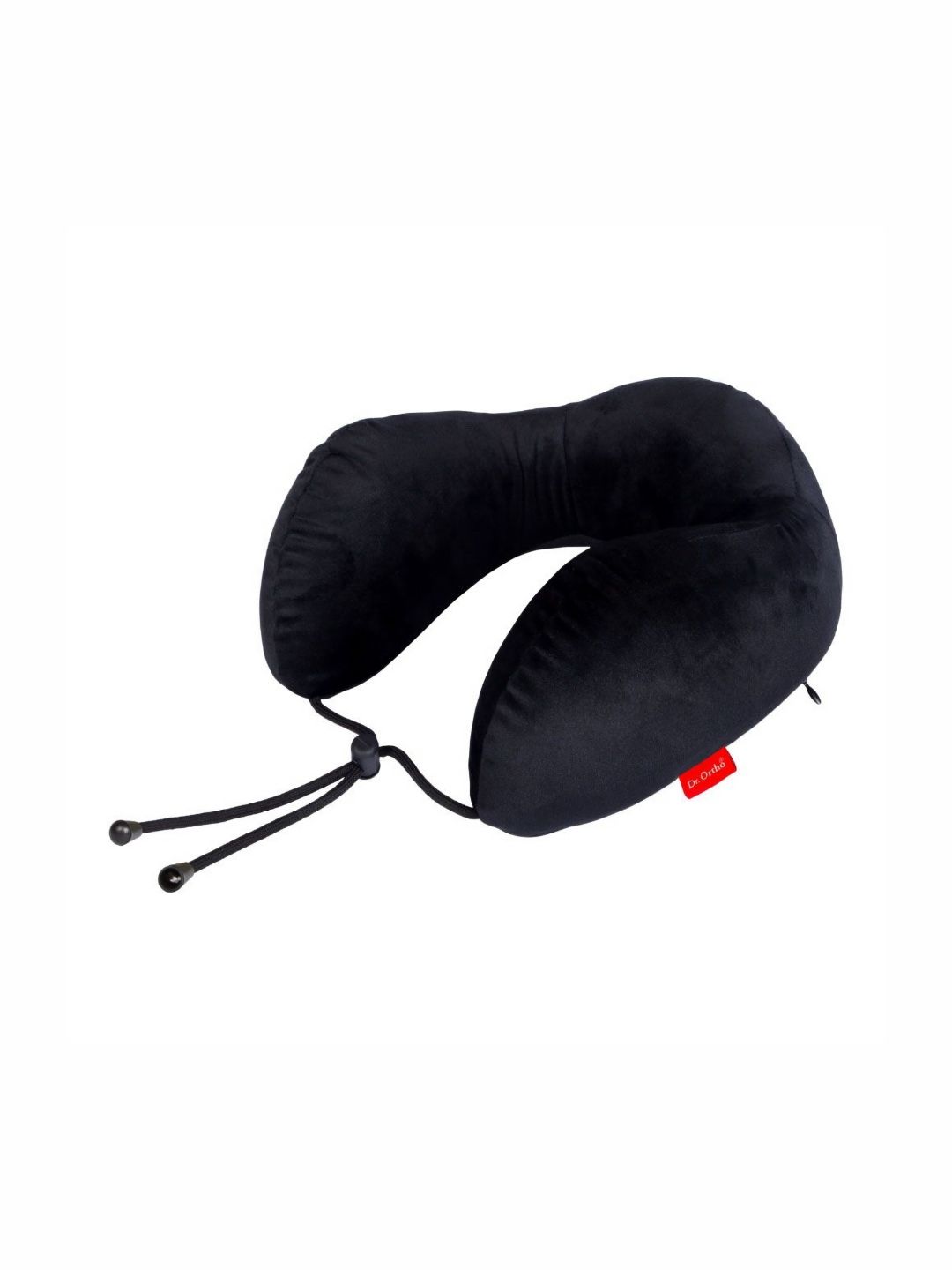 DR.ORTHO Black Memory Foam Filled Faux Velvet Travel Pillow-image-26