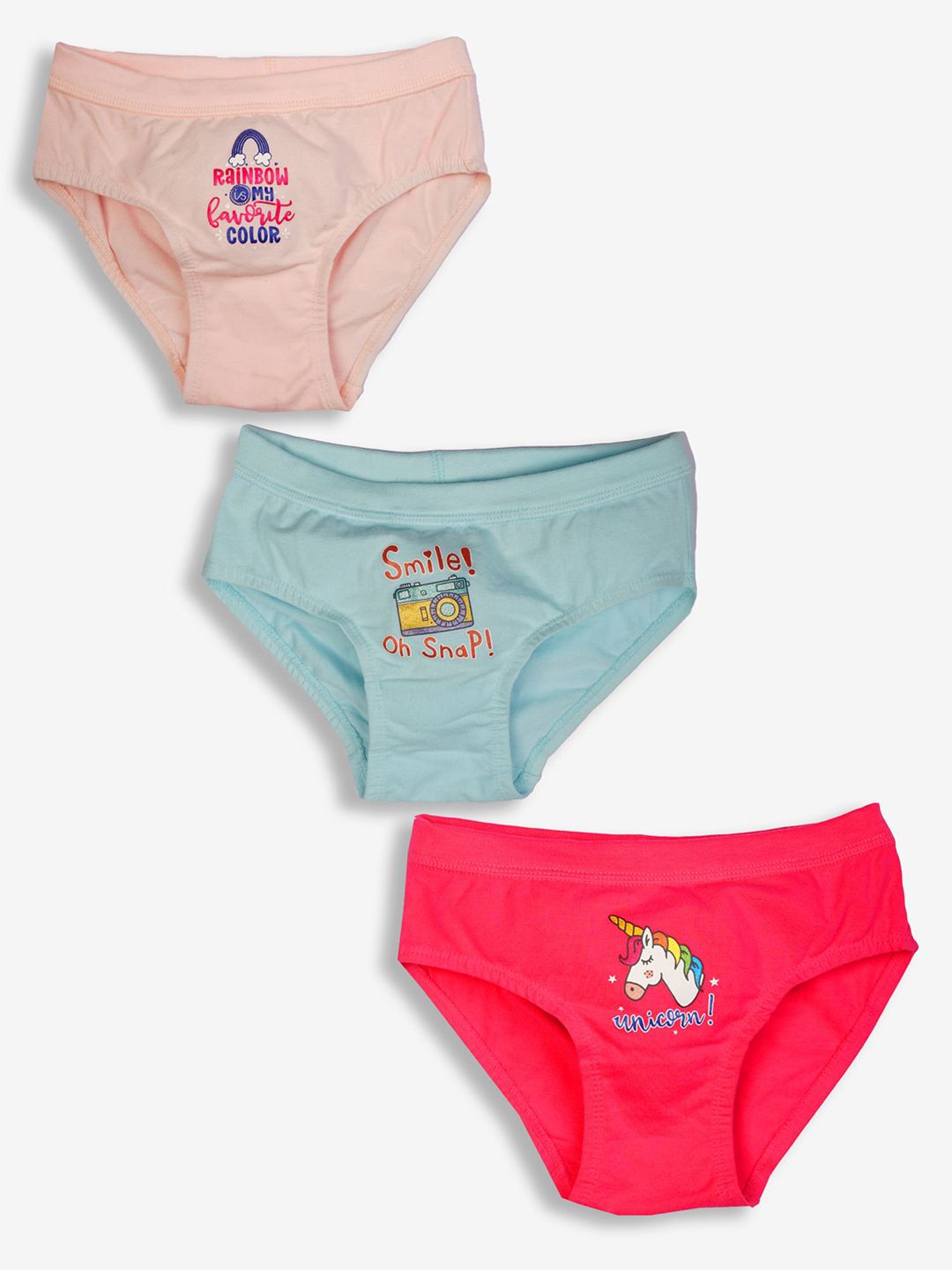 Bodycare Kids Girls Pack Of 3 Printed Cotton Briefs-picture-34