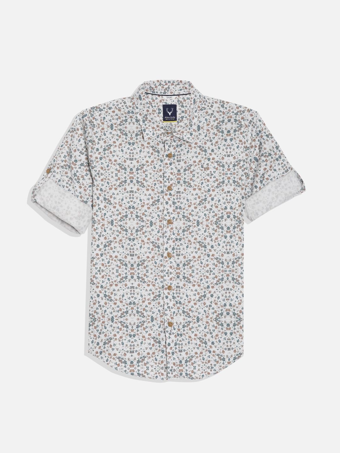 Allen Solly Junior Boys Spread Collar Floral Printed Cotton Slim Fit Casual Shirt-picture-54