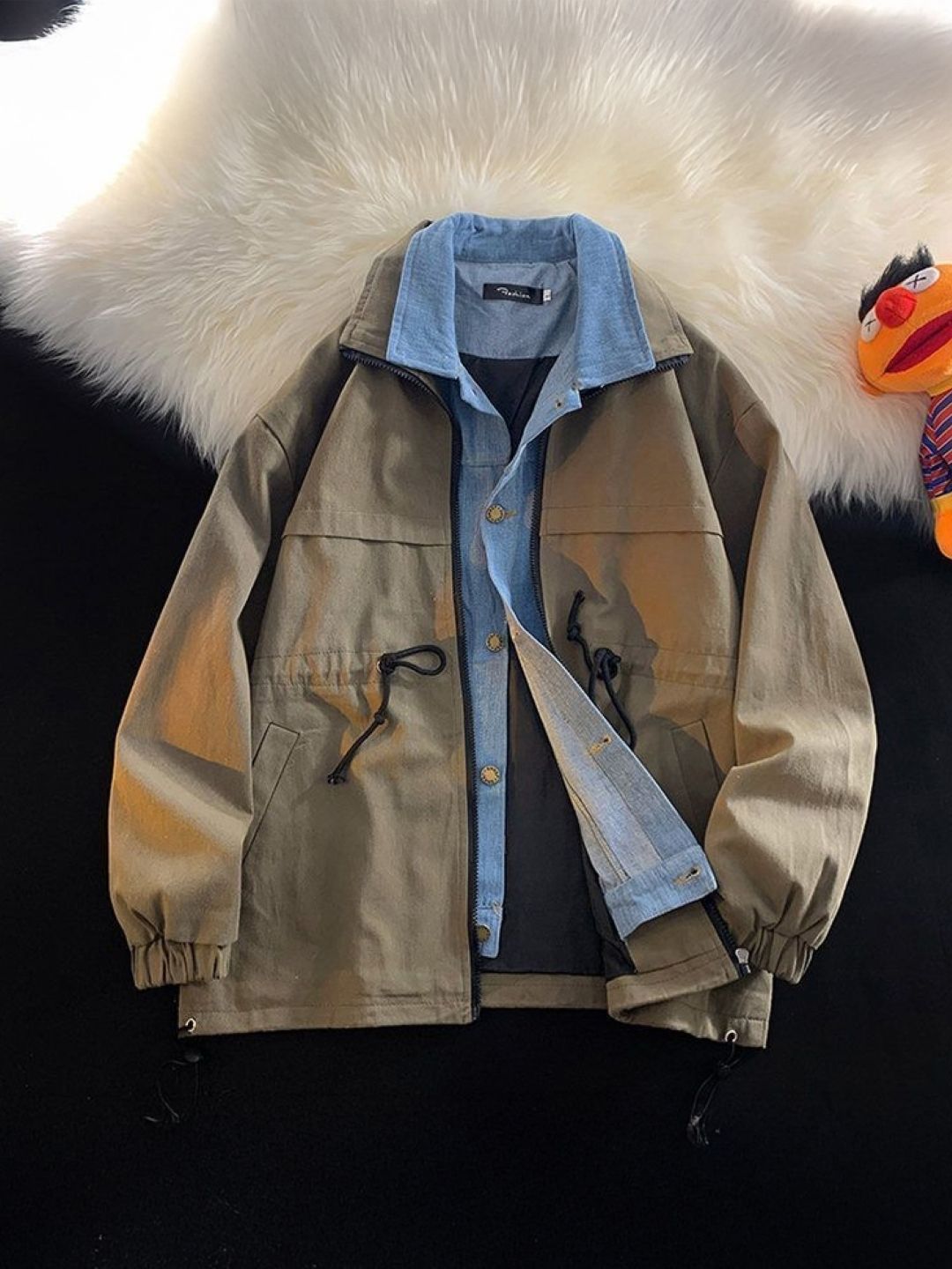 HERE&NOW Men Solid Spread Collar Bomber Jacket-picture-36