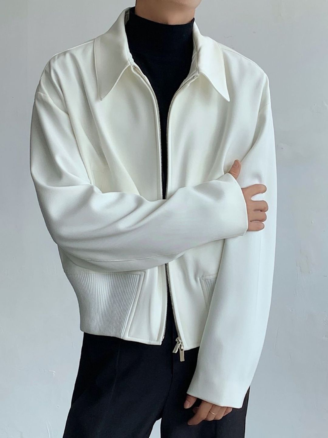 HERE&NOW Men Spread Collar Solid Casual Tailored Jacket-picture-15