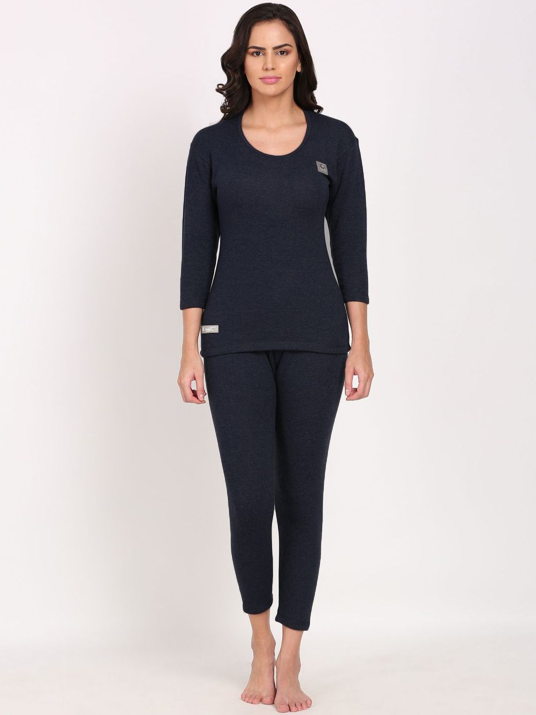 OOSHIN UK Cotton Round Neck Top With Trousers Thermal Signature Set-picture-14