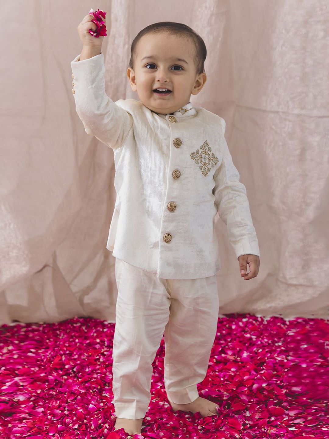 Tiber Taber Boys Embroidered Single-Breasted Two-Piece Suit-image-10