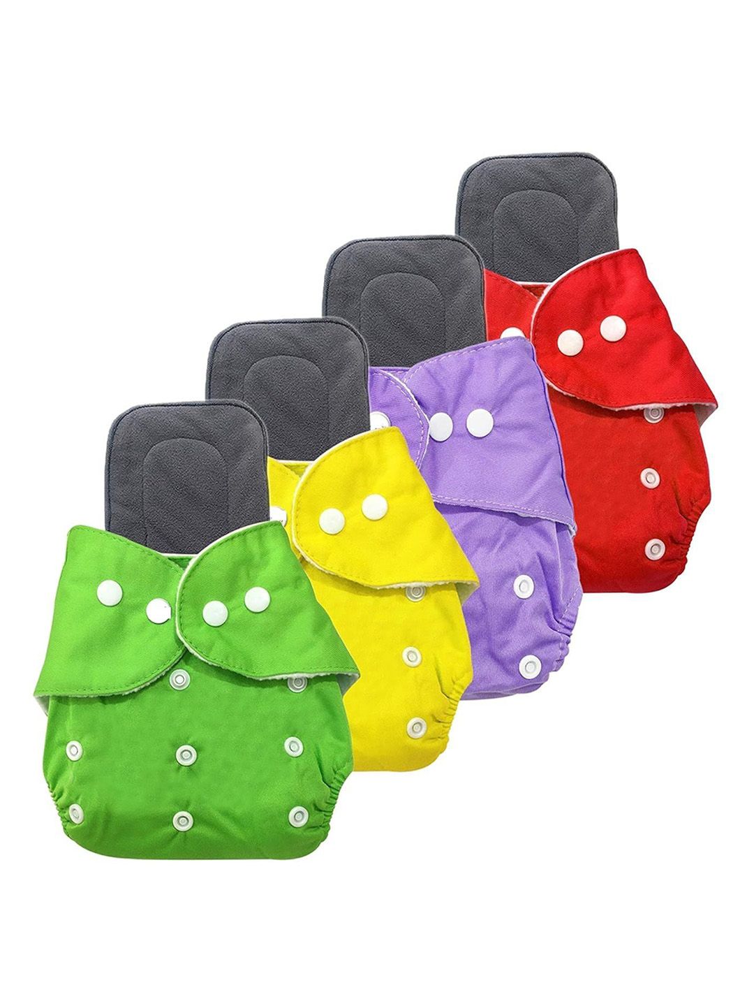 Kritiu KidsSet Of 4 Reusable Waterproof Cloth Diapers With Insert Pads-picture-48