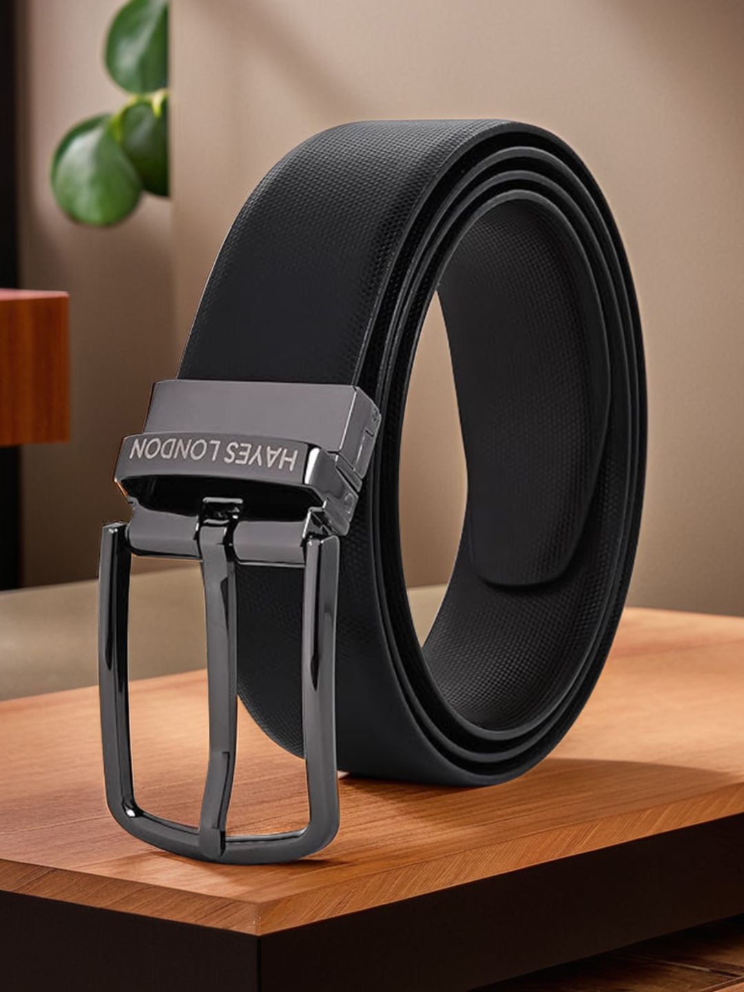 Hayes London Men Textured Leather Reversible Formal Belt-picture-57