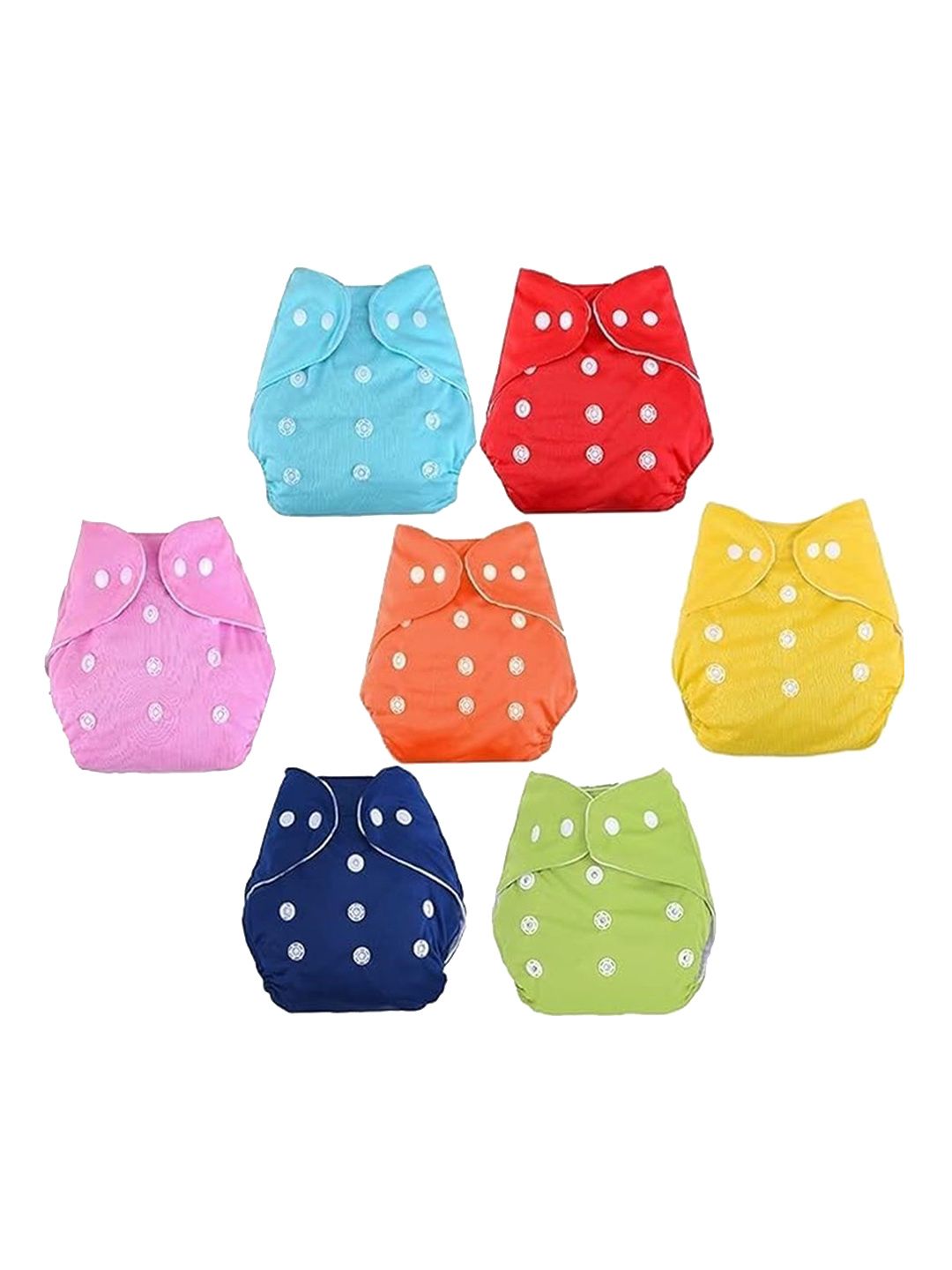 Kritiu Kids Set Of 7 Reusable Waterproof Cloth Diapers Without Insert Pad-picture-47